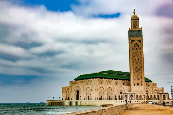Minaret Vallás Mecsetben Morokkóban Afrikában — Stock Fotó