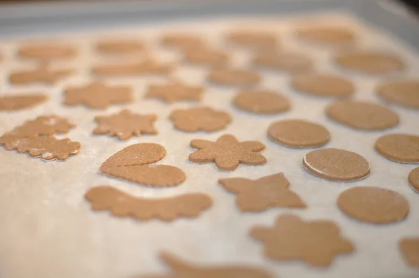 Biscuits Pain Épice Noël Sur Table — Photo