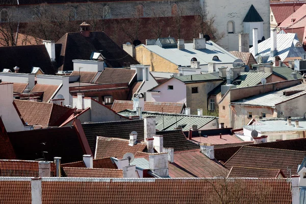 Kolorowe Dachy Tallinie Estonia — Zdjęcie stockowe