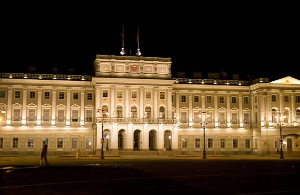 Mariinsky Palace Notte Costruzione Assemblea San Pietroburgo Russia — Foto Stock