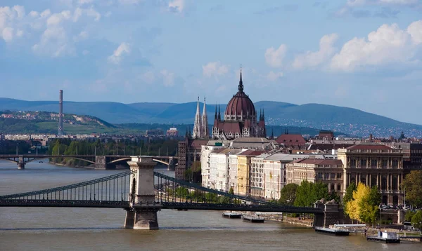 Panorama Budapeste Com Ponte Elisabeth — Fotografia de Stock