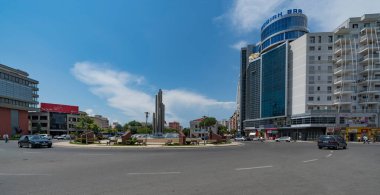 Shkoder, Arnavutluk - 1 Haziran 2018: Arnavutluk 'un kuzeyinde bir şehir olan Şkoder şehir merkezi.