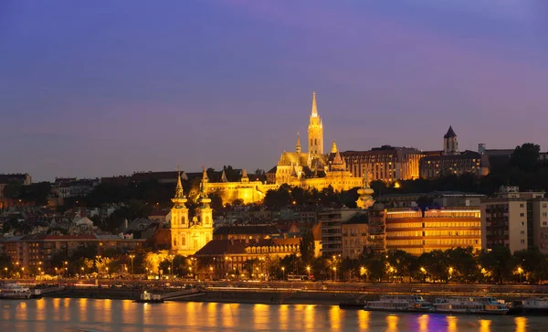 Castello Buda Notte Budapest Ungheria — Foto Stock