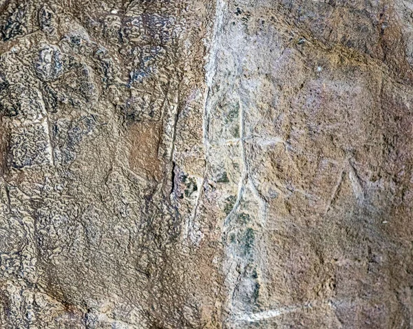 Pedra Antiga Esculpe Petroglifos Parque Nacional Gobustan Exposição Petroglifos Gobustan — Fotografia de Stock