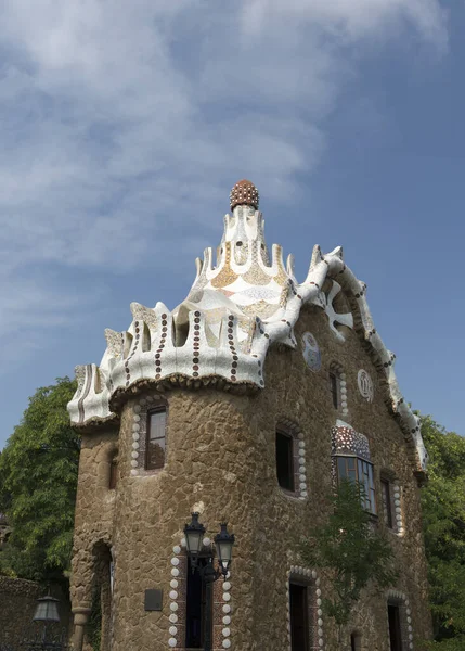 Barcelona Spain Сентября Комплекс Гуэль Спроектированный Гауди Посетили Многие Туристы — стоковое фото