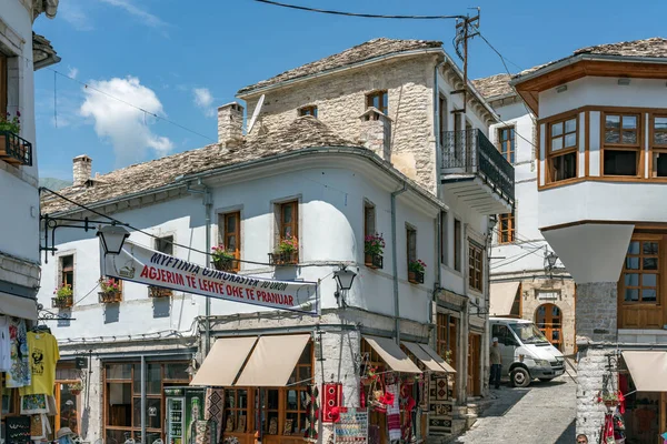 Gjirokaster Албанія Травня 2018 Downtown Gjirokaster Unesco World Heritage Site — стокове фото