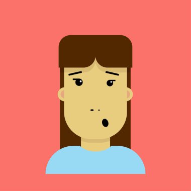 Çizgi film vektör kız karakteri düz tarzı.