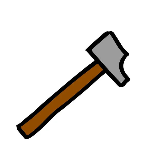 Hammer hand drawing in cool childish style. — Stock Photo, Image