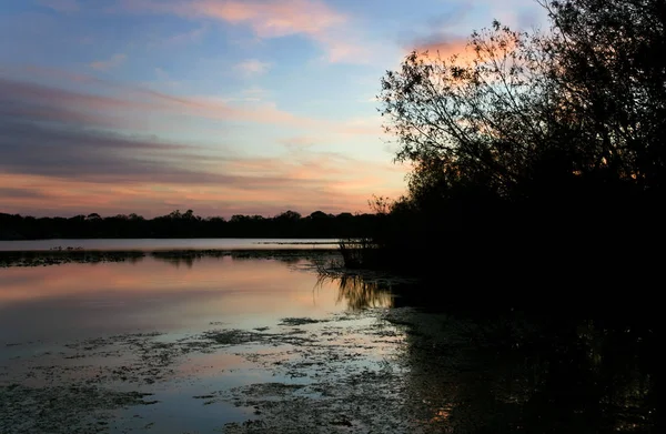 Geheimen Lake Park Bei Sonnenuntergang Auf Triplet Lake Drive Casselberry — Stockfoto