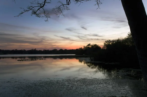 Geheimen Lake Park Bei Sonnenuntergang Auf Triplet Lake Drive Casselberry — Stockfoto