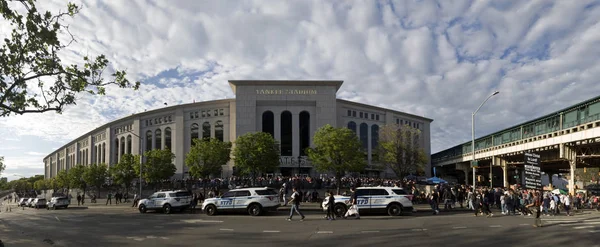 Bronx New York Maj Vidvinkel Yankee Stadium Tagit Maj 2018 — Stockfoto