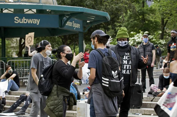 New York New York Usa Juni 2020 Demonstratörer Från Black — Stockfoto