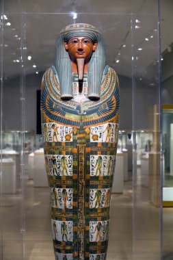 BROOKLYN, NEW YORK / USA - 5 Ekim 2018: Theban rahibi Nespanetjerenpare Brooklyn Müzesi.