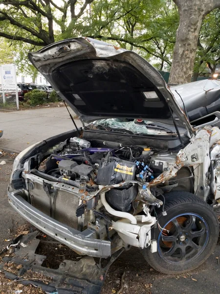 Bronx New York Usa September 2020 Automobile Wreck Left Corner — Stock Photo, Image