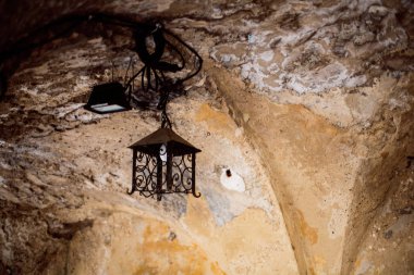 Güzel eski sokak lambası duvardaki, Fransa