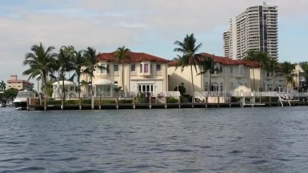 Miami Eua Dezembro 2018 Luxury Villas Bank River Miami Sunny — Vídeo de Stock