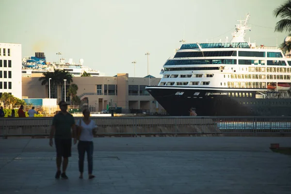 Miami Enero 2019 Día Vacaciones Crucero Puerto Atardecer — Foto de Stock