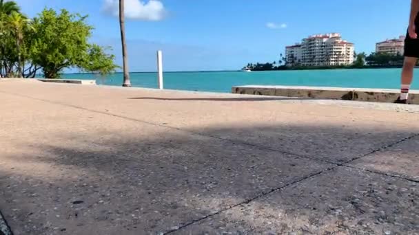 Miami Eua Março 2019 Pessoas Passeio South Pointe Park South — Vídeo de Stock