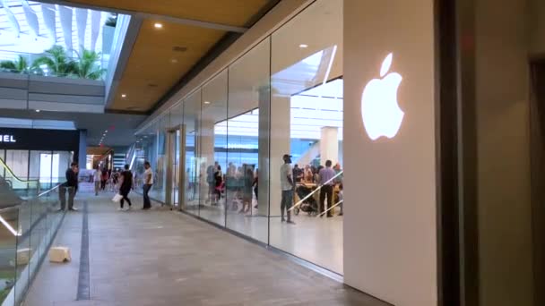 Miami Usa Жовтня 2019 Покупці Продавці Електроніки Магазині Apple Маямі — стокове відео