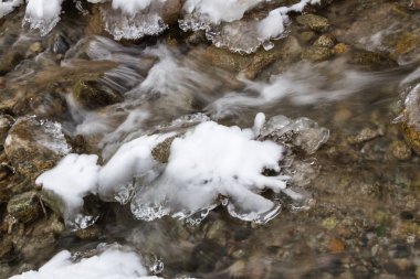 Zailiysky Ala Tau dağlarında donmuş dere