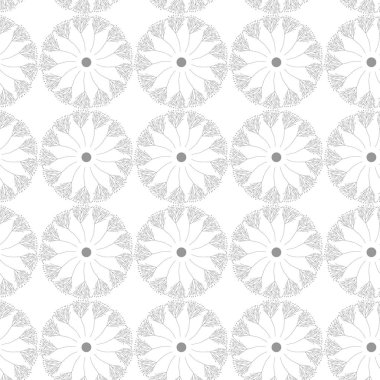 Daire şeklinde elle çizilmiş ağaçlar. Vektör arka planı. Kesintisiz grafik deseni.