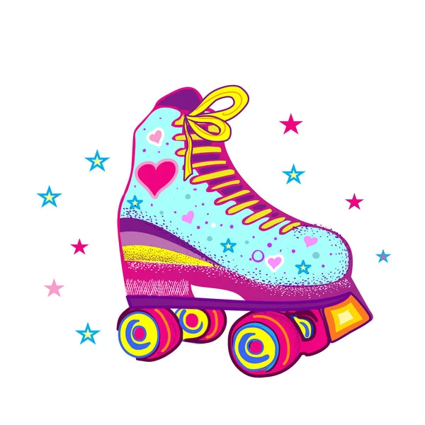 Roller Skates White Background — Stock Vector