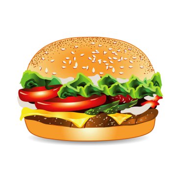 Hamburger beyaz arkaplanda izole