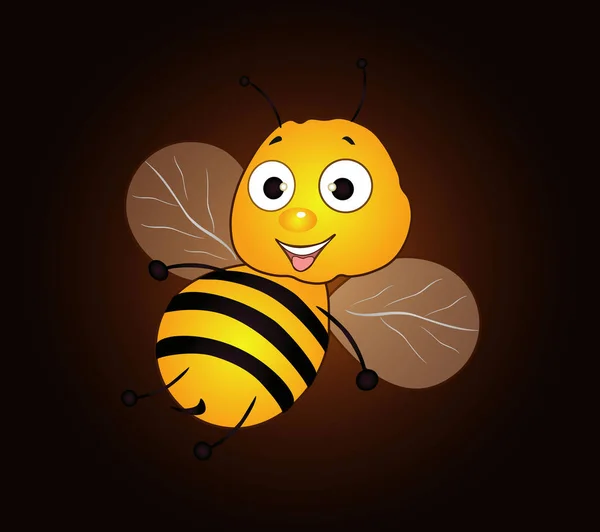 Včela Tmavém Pozadí — Stockový vektor