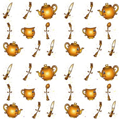 Bulaşık sembolleriyle kusursuz desen