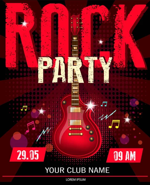 Wektor Ilustracja Rock Festiwal Koncert Ulotka Party Lub Plakat Wzór — Wektor stockowy