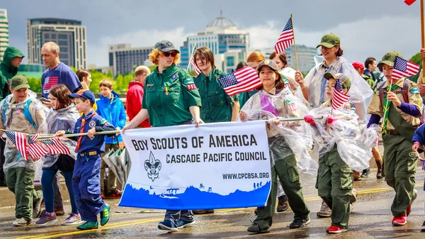 Portland Oregon Usa Czerwca 2018 Boy Scouts America Grand Parade — Zdjęcie stockowe