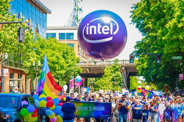 Portland Oregon Usa Juni 2018 Portlands Pride Parade 2018 Spiegelt — Stockfoto