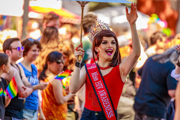 Portland, Oregon, USA - June 17, 2018: Portland's 2018 Pride Parade reflects the community diversity.