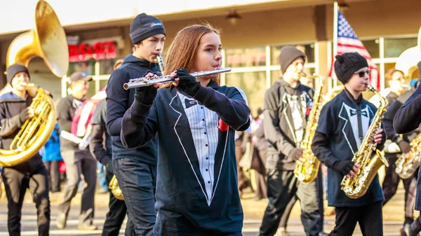 Portland Oregon Usa November 2018 Beaumont Middenschool Marching Band Jaarlijkse — Stockfoto