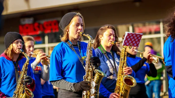 Portland Oregon Usa November 2018 Tabor Mittelschule Marching Band Der — Stockfoto