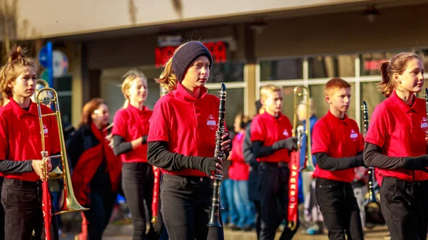 Portland Oregon Usa Novembre 2018 Jackson Jaguar Marching Band Nell — Foto Stock