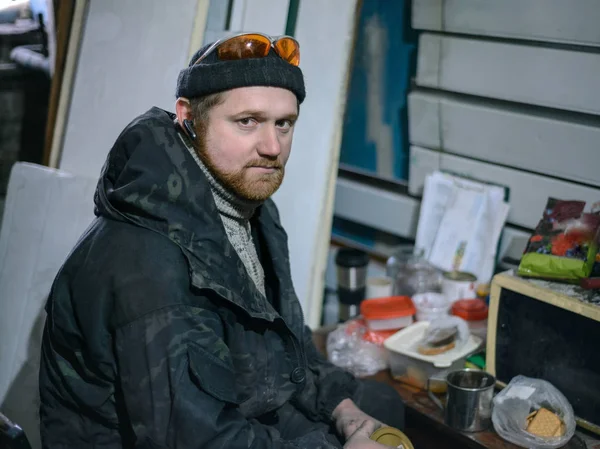 Portrait of a man during a lunch at work