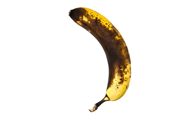Czarny Banan Białym Tle Białym Tle — Zdjęcie stockowe