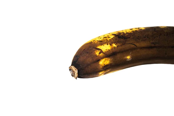 Черный Банан Белом Фоне Изолированные — стоковое фото