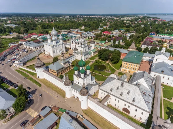 Luchtfoto Van Enquête Van Het Kremlin Rostov Bovenaanzicht Schoot Met — Stockfoto