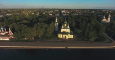Kremlin'in yukarıdan Uglich, Rusya, görünümü. Hava