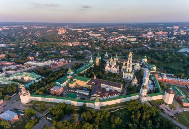 Kutsal Trinity Sergius Lavra, Sergiev Posad, hava fotoğrafçılığı. Üstten görünüm, helikopter ile vurdu