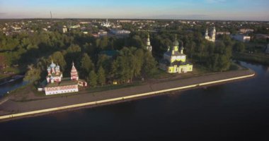 Kremlin'in yukarıdan Uglich, Rusya, görünümü. Hava