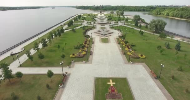 Russia Jaroslavl Anello Oro Strelka Park Mattino Presto Senza Persone — Video Stock