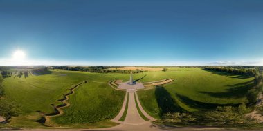 Borodino, Borodino Savaşı, Mojaisk region, Rusya Federasyonu yer. Tam panorama 360. Hava