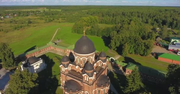 Spaso Borodino Rahibe Manastırı Görünümü Yukarıdan Borodino Rusya Federasyonu Hava — Stok video