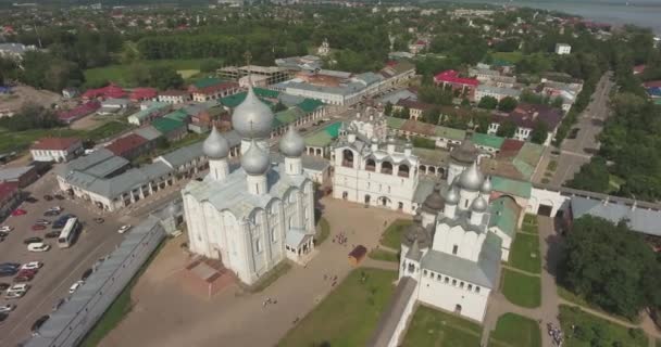 Antena Kreml Rostów Wielki Widok Góry Aerial Ultra — Wideo stockowe