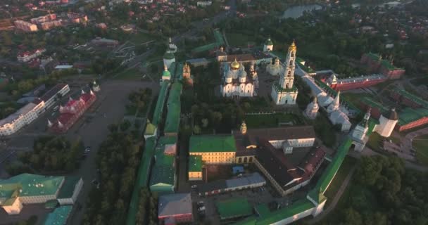 Heilige Drievuldigheid Sergius Lavra Sergiev Posad Rusland Luchtfoto — Stockvideo