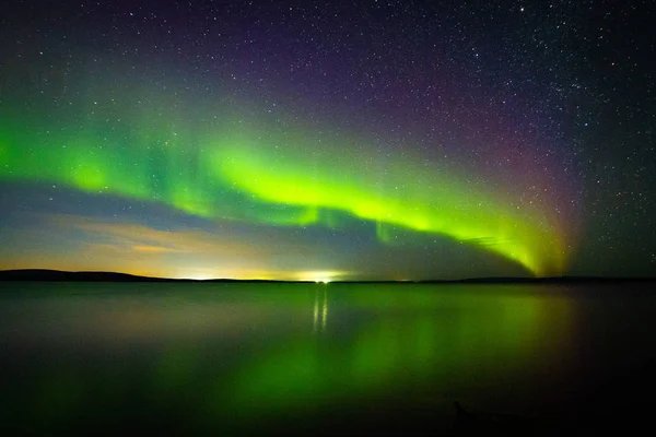 Beautiful Northern Lights Polar Lights Aurora Borealis September Unique Phenomenon — Stock Photo, Image