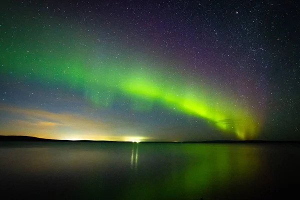 Beautiful Northern Lights Polar Lights Aurora Borealis September Unique Phenomenon — Stock Photo, Image